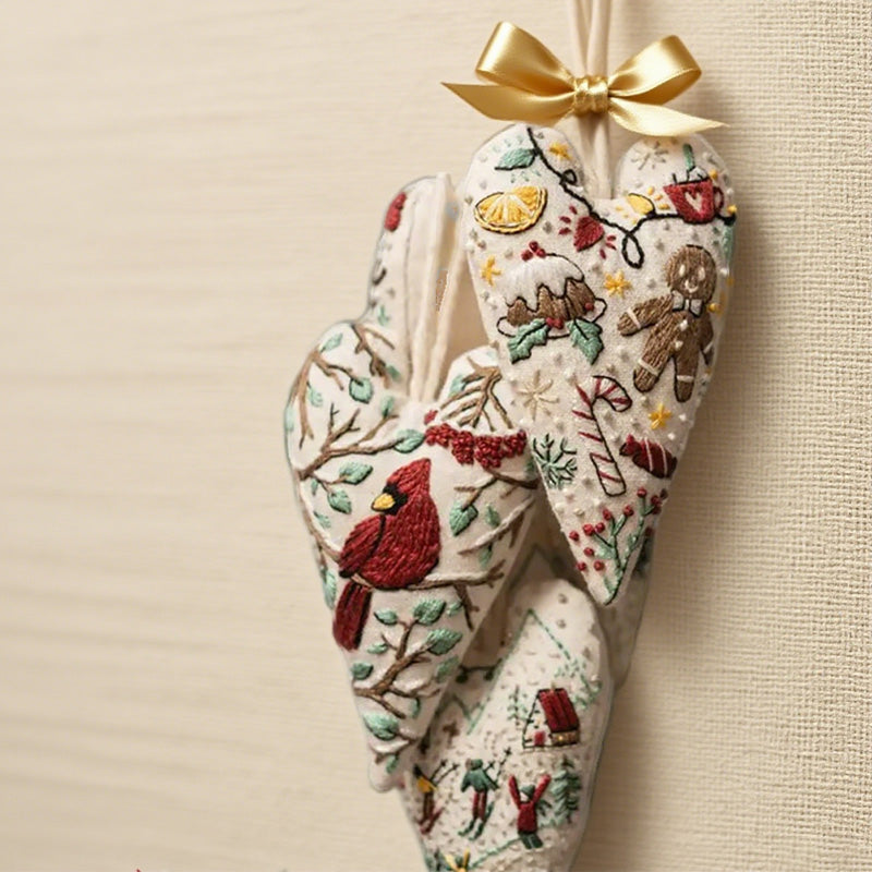 🎅Best Christmas Gift💖DIY Heart Shaped Hand Embroidered Christmas Ornament/Ornament Kit
