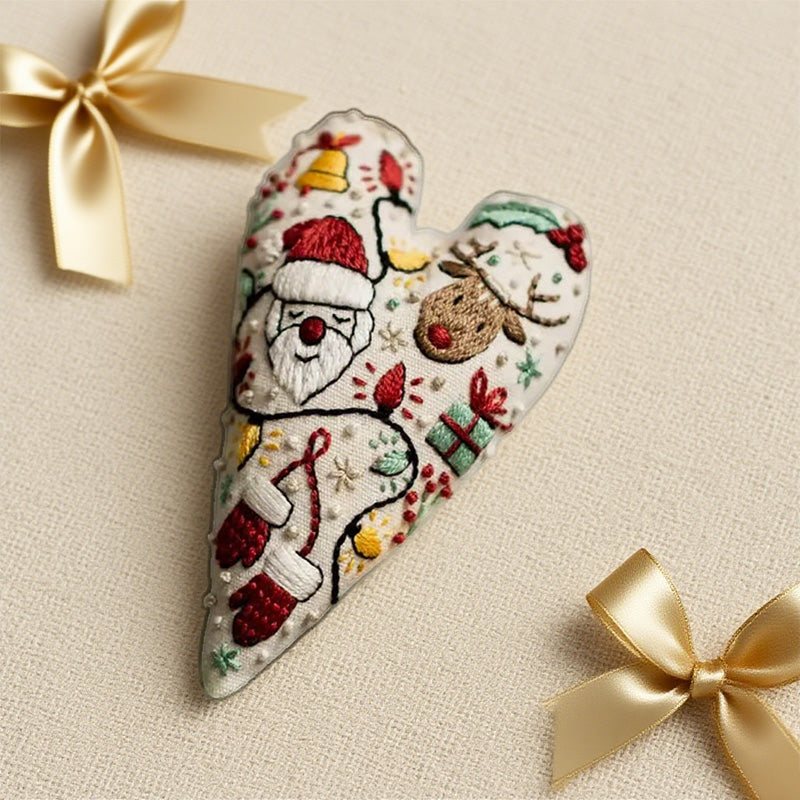 🎅Best Christmas Gift💖DIY Heart Shaped Hand Embroidered Christmas Ornament/Ornament Kit