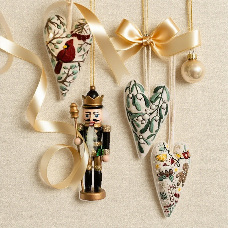 🎅Best Christmas Gift💖DIY Heart Shaped Hand Embroidered Christmas Ornament/Ornament Kit