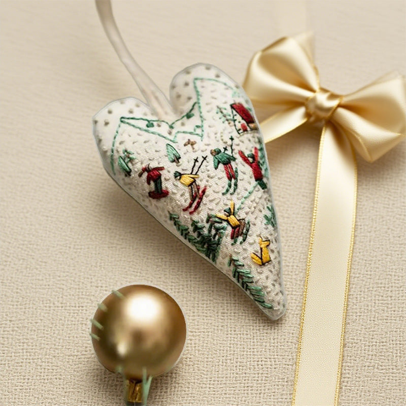 🎅Best Christmas Gift💖DIY Heart Shaped Hand Embroidered Christmas Ornament/Ornament Kit