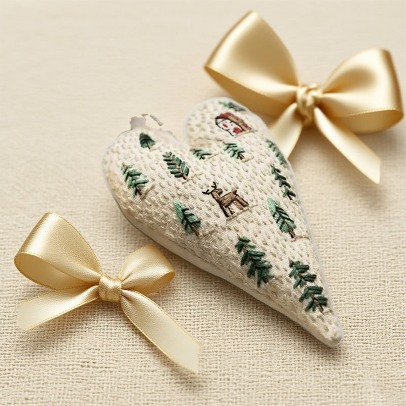 🎅Best Christmas Gift💖DIY Heart Shaped Hand Embroidered Christmas Ornament/Ornament Kit