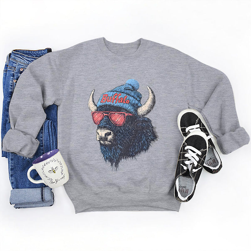🔥✨Unisex moteriktig urban sweatshirt med dyreprint