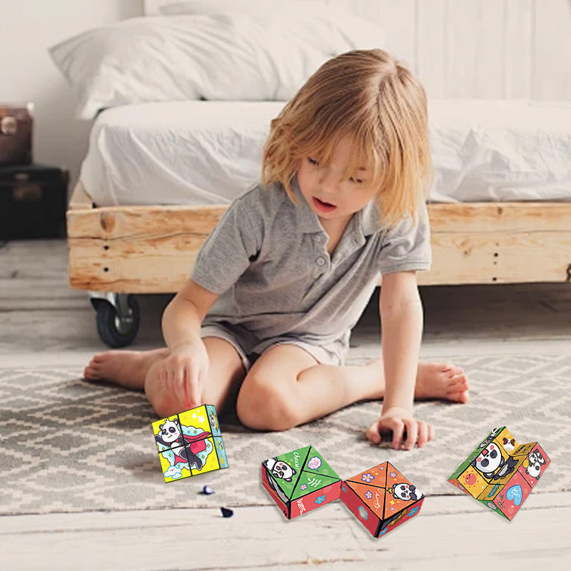 🧒✨Kreativ sammenleggbar panda-magisk kube-leke for barn