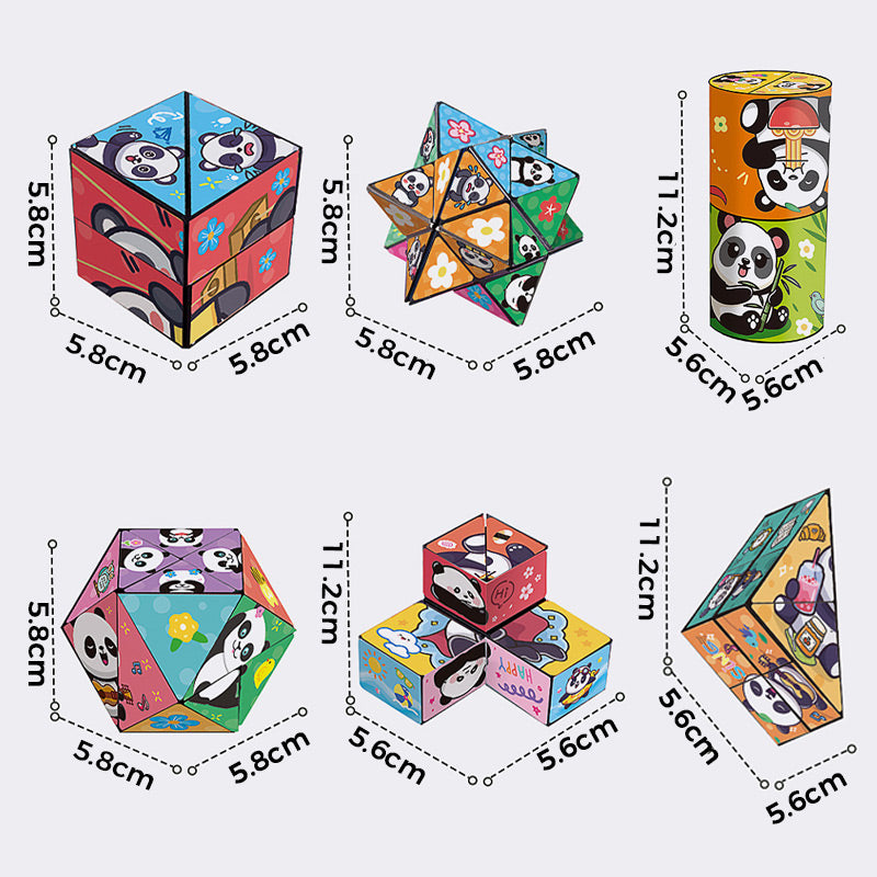 🧒✨Kreativ sammenleggbar panda-magisk kube-leke for barn