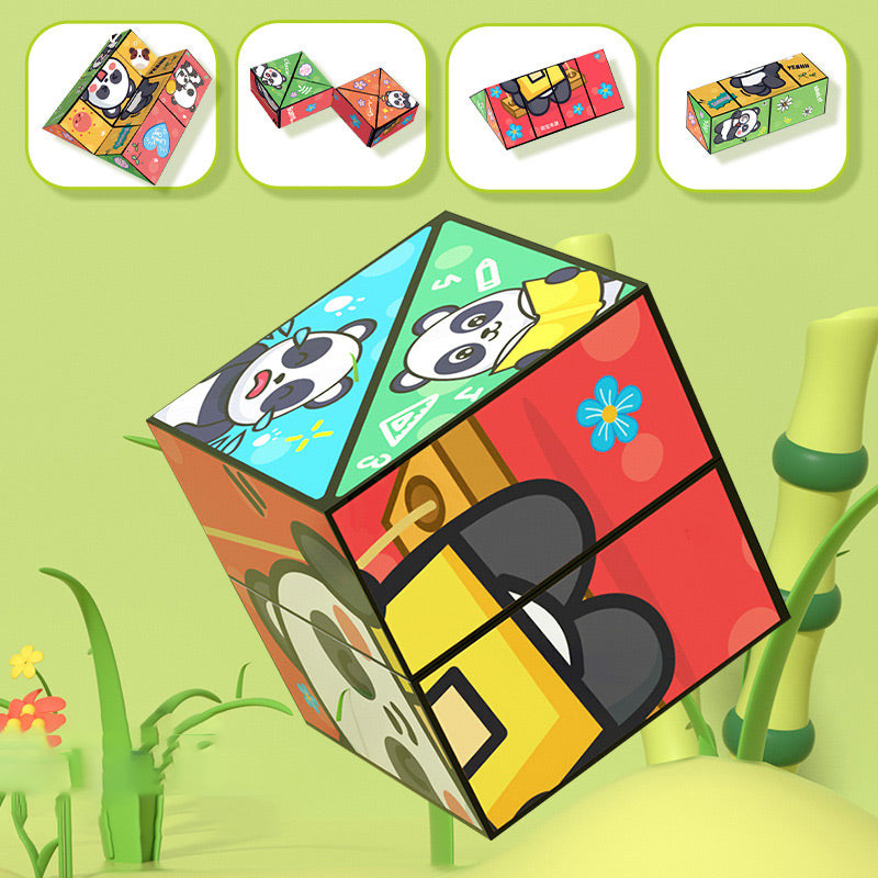 🧒✨Kreativ sammenleggbar panda-magisk kube-leke for barn