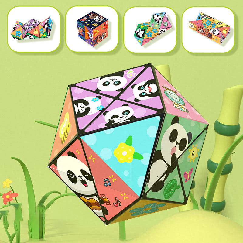 🧒✨Kreativ sammenleggbar panda-magisk kube-leke for barn