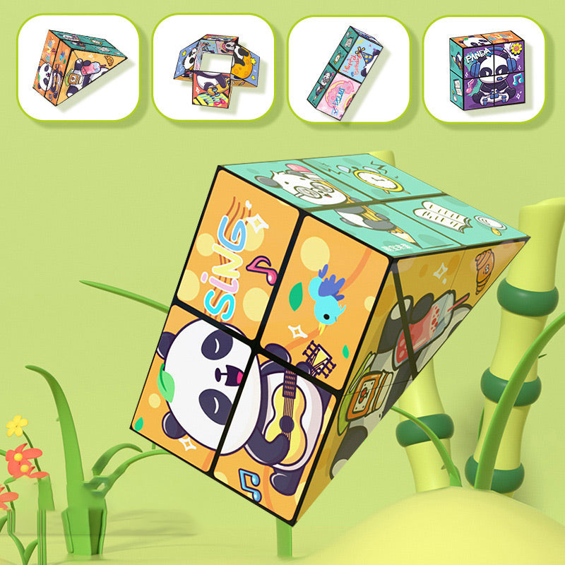🧒✨Kreativ sammenleggbar panda-magisk kube-leke for barn