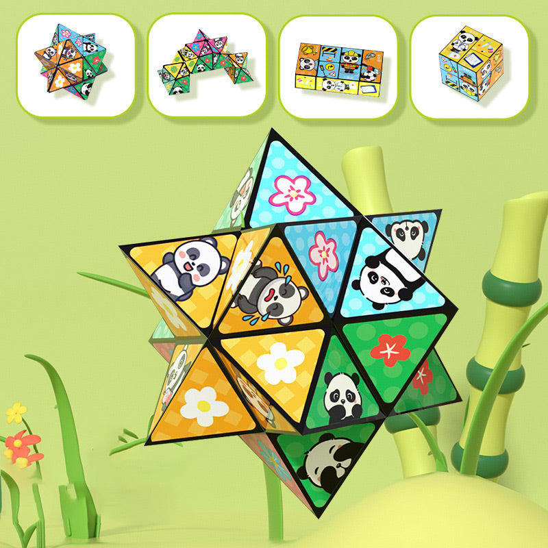 🧒✨Kreativ sammenleggbar panda-magisk kube-leke for barn