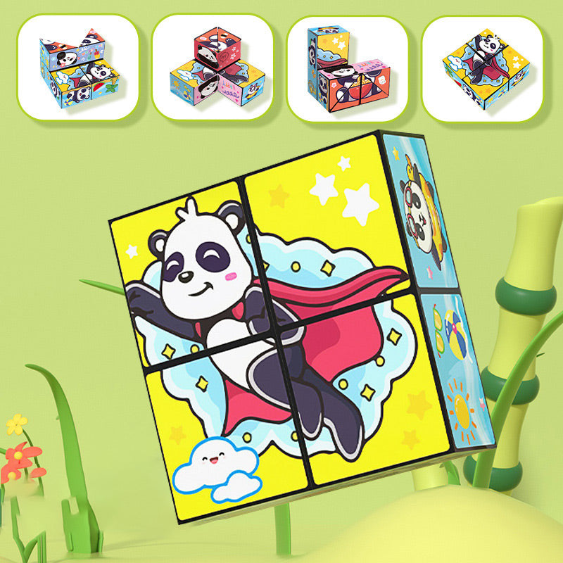 🧒✨Kreativ sammenleggbar panda-magisk kube-leke for barn