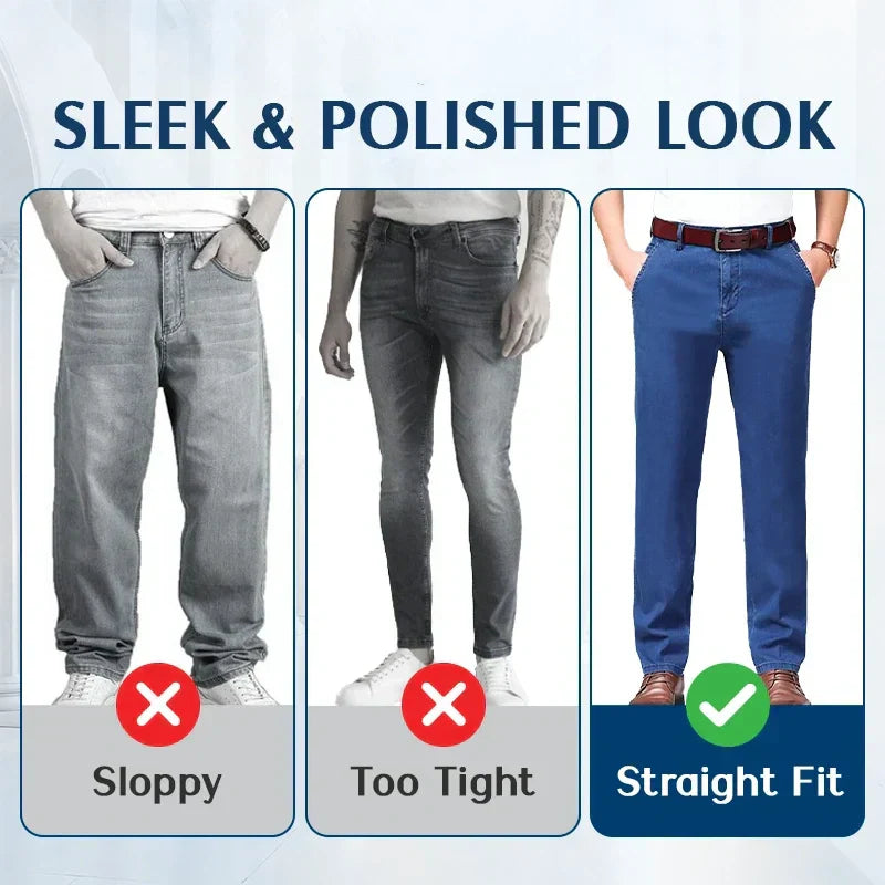 🔥Hot Sales - 50% AVSLAG🔥Herrejeans med høy midje og rett snitt