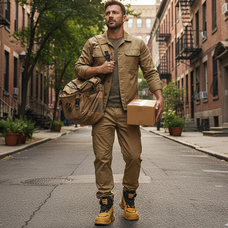 🔥49 % RABATT🔥 Utendørs arbeidssko med svingbar spenne for menn 🔄👞 – Vanntett 💦, sklisikker 🚶‍♂️, komfortabel, pustende 🌬️