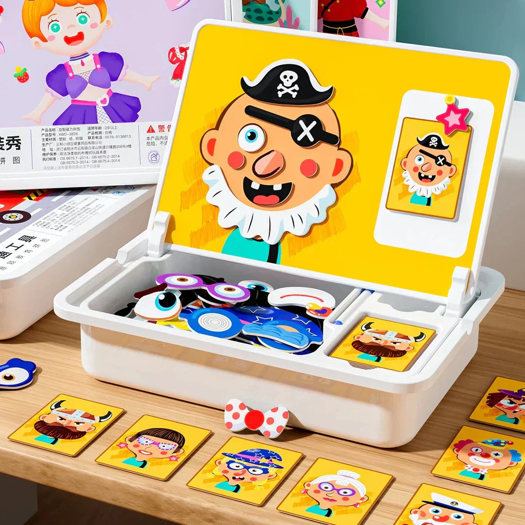 Magnetisk puslespill med påkledningsfunksjon Dobbeltsidig design Læringsleke for småbarn