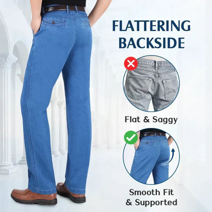 🔥Hot Sales - 50% AVSLAG🔥Herrejeans med høy midje og rett snitt