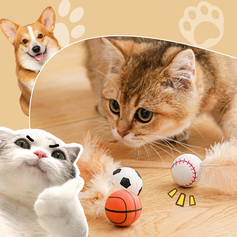 🐈Kjøp 1 få 1 gratis🐈Interaktiv hoppeball for katter med fjær