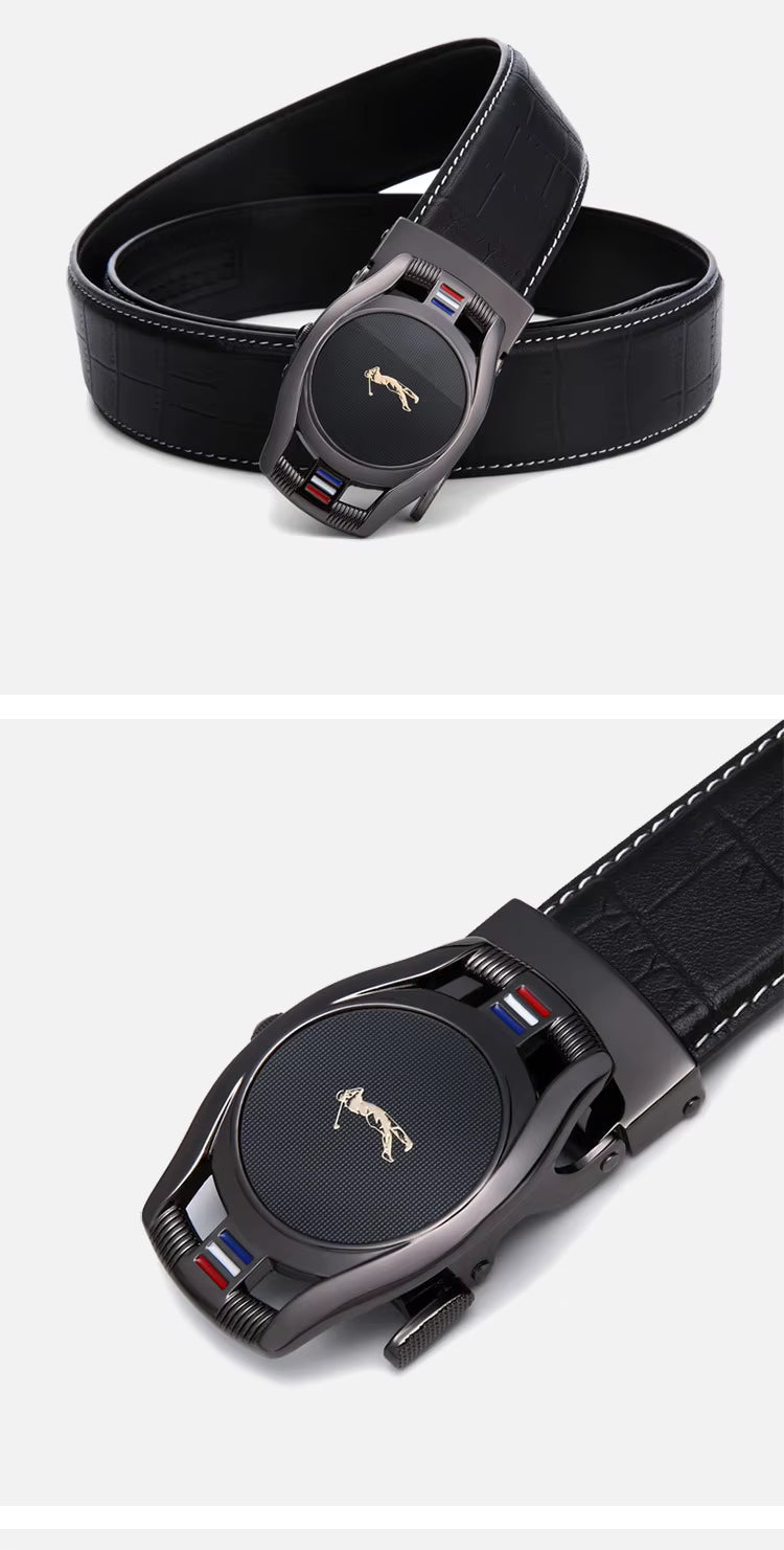 OEM-designet belter i svart skinn fra ku Løsebelter til fritidsbruk Mykt skinnbelte til forretningsbruk for kvinner og menn