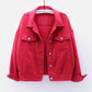 🔥Women's Basic Button Down Denim Jacket