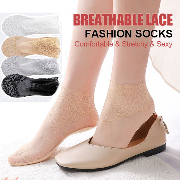 💯💕Fashion Lace-sokker for kvinner (5 par)
