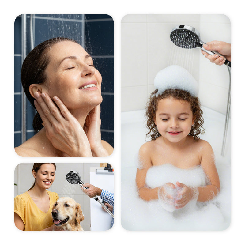🖤Black Friday-topp!🔥 Høytrykksregndusj med justerbar stråle – 15 cm stort panel og 7 moduser for den ultimate dusjopplevelsen!