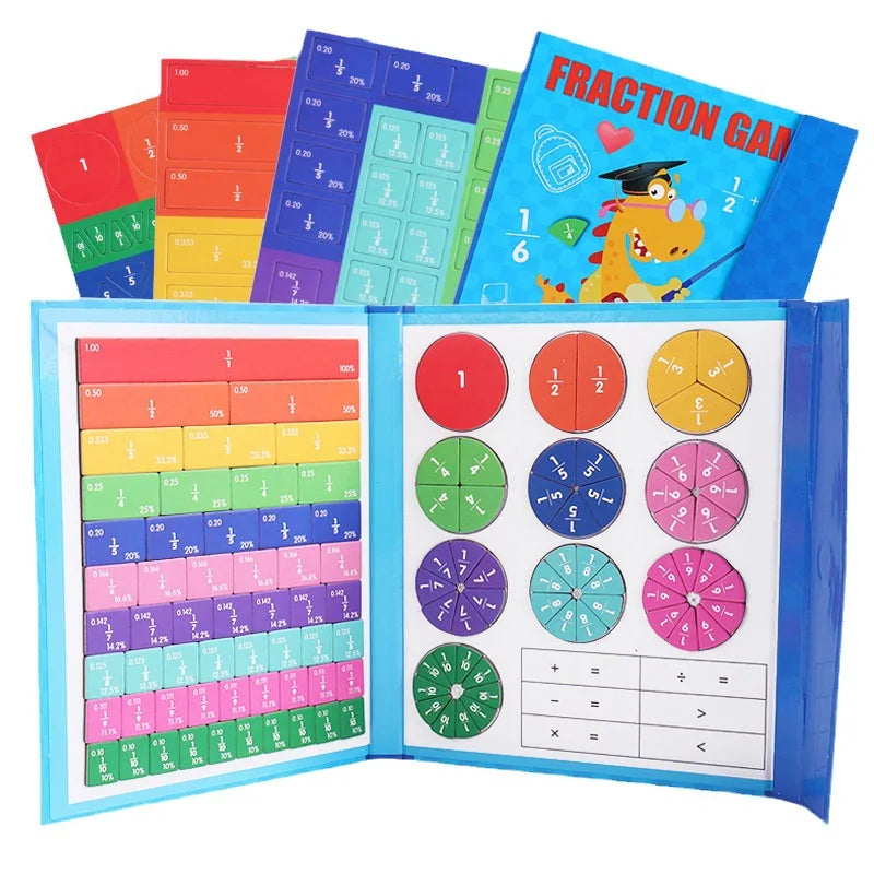 🔥Siste dag salg 50% rabatt🏅Montessori magnetisk bokbrøkpuslespill