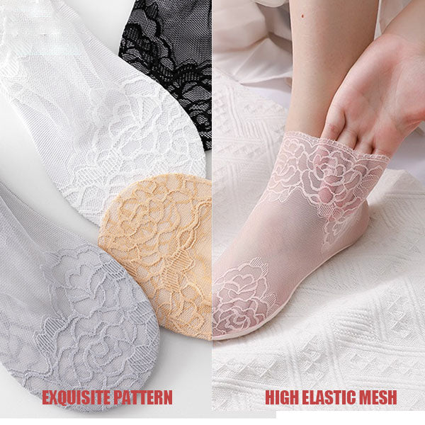 💯💕Fashion Lace-sokker for kvinner (5 par)