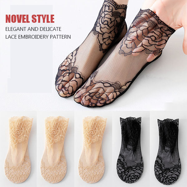 💯💕Fashion Lace-sokker for kvinner (5 par)