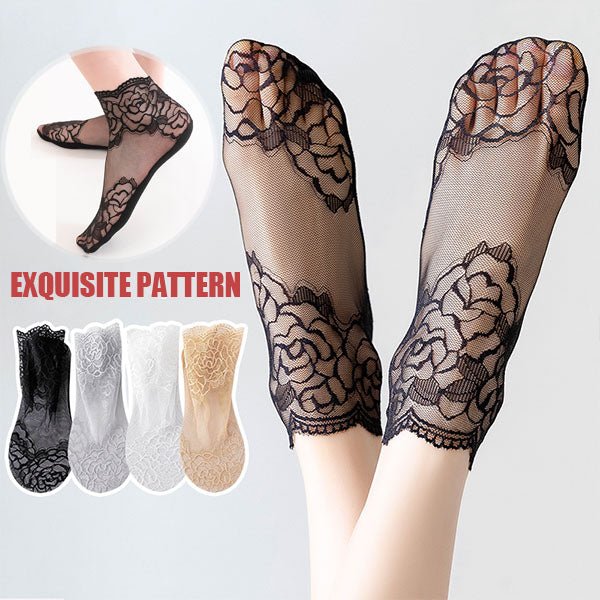 💯💕Fashion Lace-sokker for kvinner (5 par)