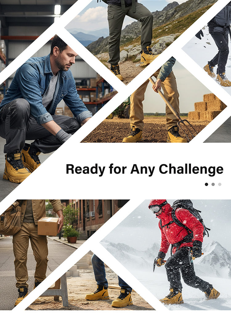 🔥49 % RABATT🔥 Utendørs arbeidssko med svingbar spenne for menn 🔄👞 – Vanntett 💦, sklisikker 🚶‍♂️, komfortabel, pustende 🌬️
