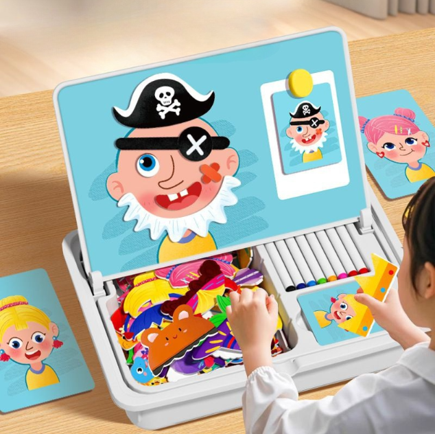 Magnetisk puslespill med påkledningsfunksjon Dobbeltsidig design Læringsleke for småbarn