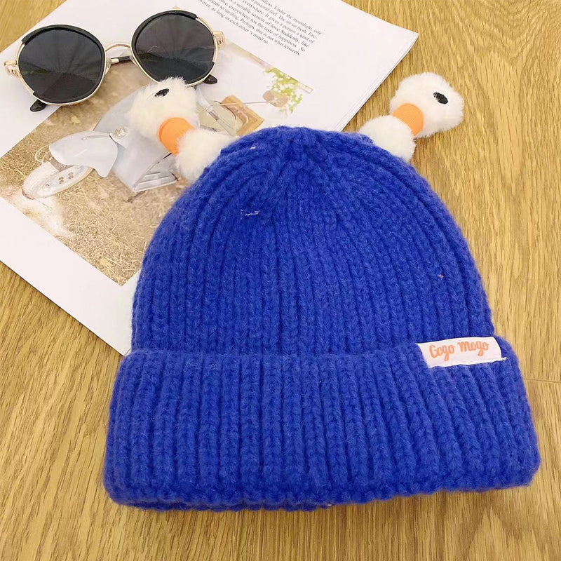 [Morsom Gave] Strikket Vinterlue med Glødende, Søtt, Lite, Glødende Monster til Foreldre og Barn