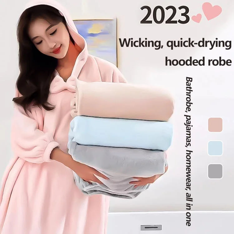 🎄JULESALG 49 % RABATT🎄Absorberende og hurtigtørkende badekåpe med hette