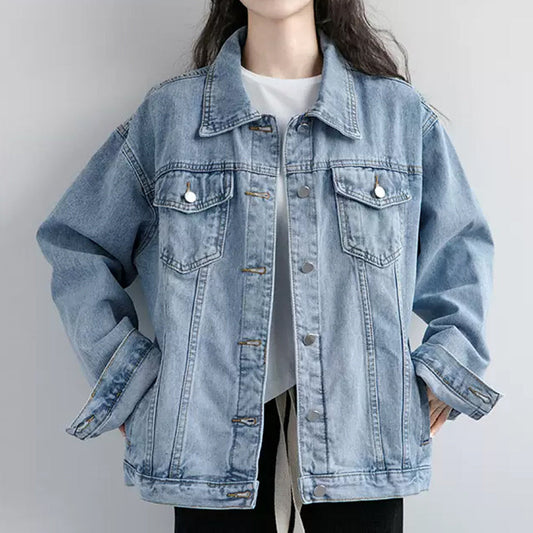 🔥Women's Basic Button Down Denim Jacket