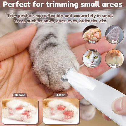 😻מכונת גילוח לחיות מחמד נטענת עמידה למים עם אור LED