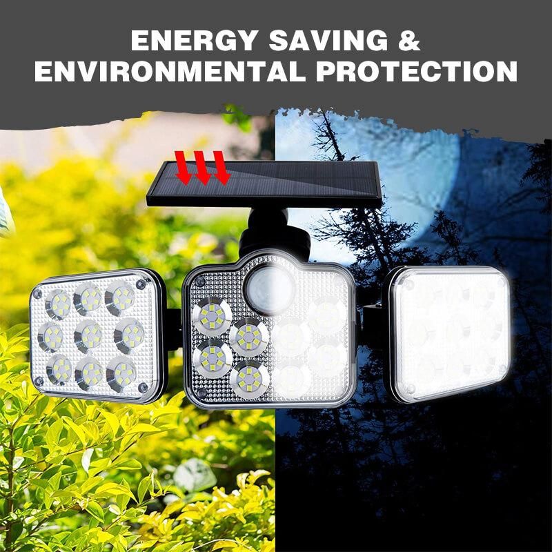 💥50 % RABATT BARE I DAG⏰ Skynd deg!🔥 Trippel-lys LED solcellelampe til veggmontering