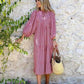 🌸Sommerspesialtilbud🌸Elegant maxi-kjole med puffermmer og blomstermønster i boho-stil for kvinner