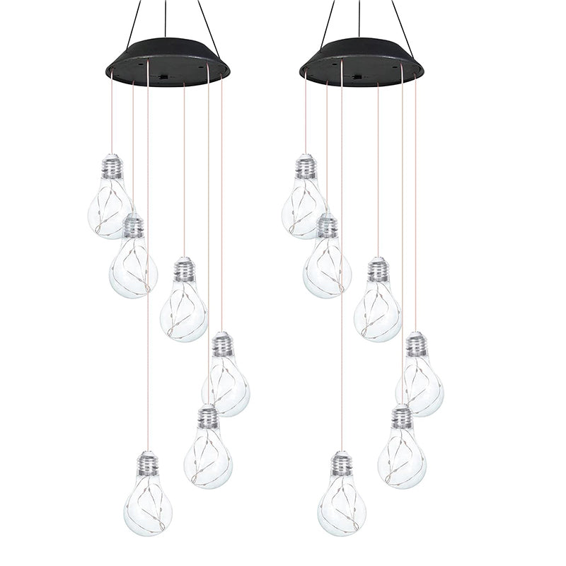 🌠2025 Ny design🌠💡Fargerike LED-solcelledrevne lyspærer vindspill🌈
