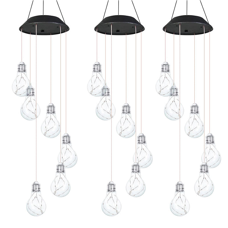 🌠2025 Ny design🌠💡Fargerike LED-solcelledrevne lyspærer vindspill🌈