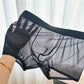 Boxershorts i gjennomsiktig is-silke for menn