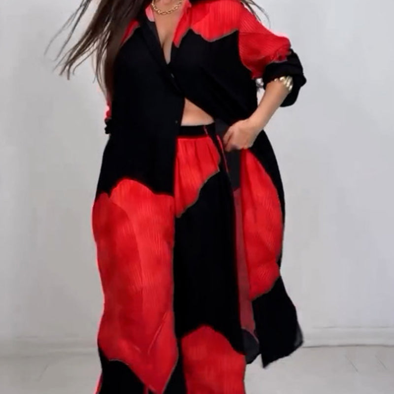 Sett med lang skjorte og bukser med snøring