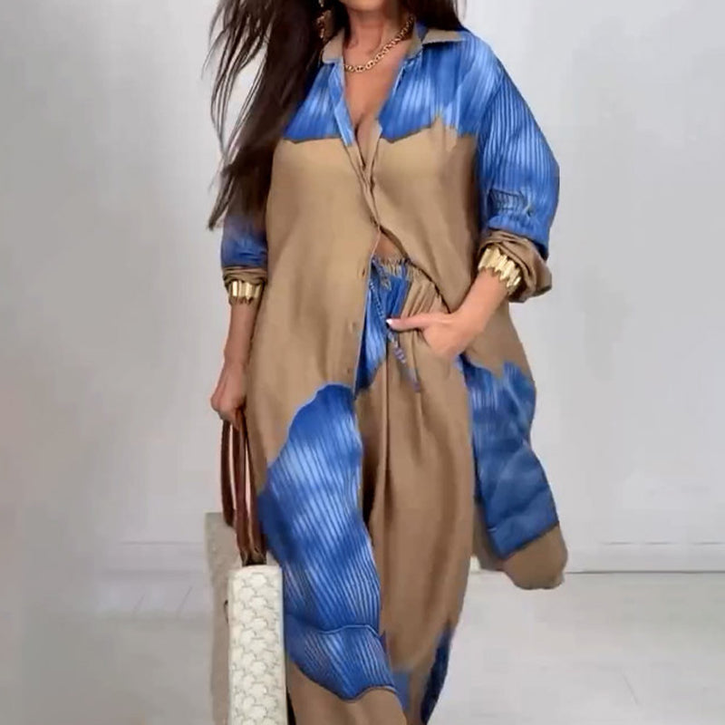 Sett med lang skjorte og bukser med snøring