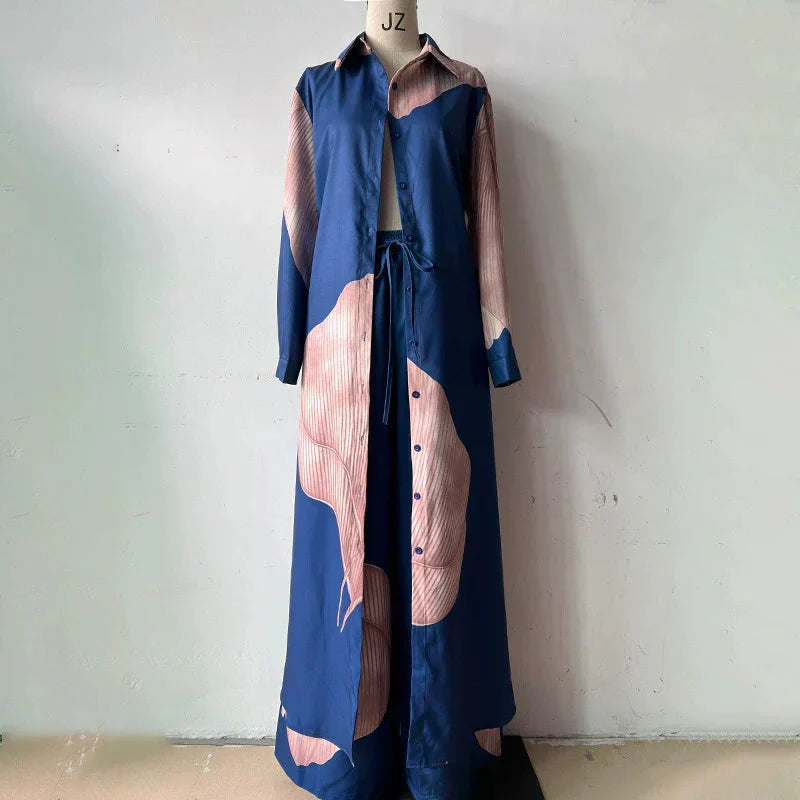 Sett med lang skjorte og bukser med snøring