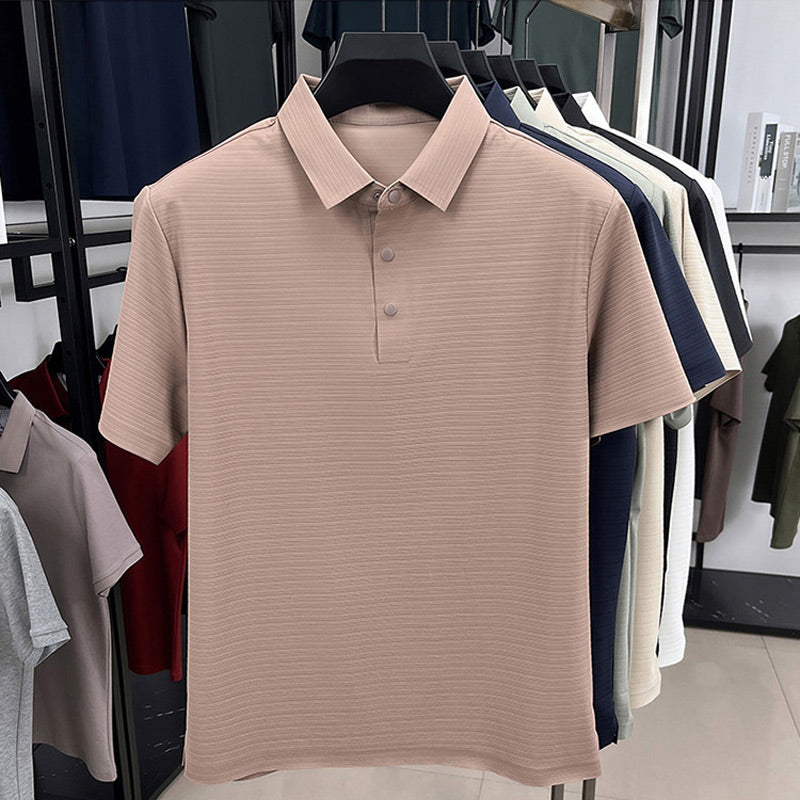 💯👔Pustende golfskjorte i stretch for menn