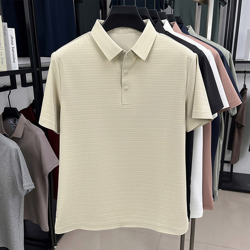 💯👔Pustende golfskjorte i stretch for menn