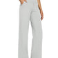 💖Siste dags salg 50% avslag 💷Kvinners høytaljede stretch casual yogabukser med vide ben