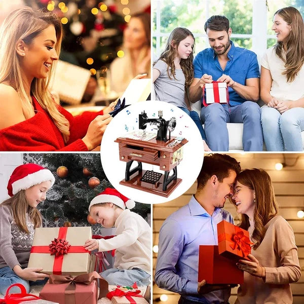 🪗Tidsbegrenset salg 50 % rabatt – Mini-symaskin-spilledåse i tre