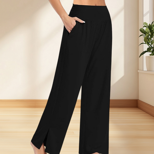 💕Ny 50% rabatt Hot Sale💕Dame Fritidsbukser med Høy midje og Vide Ben