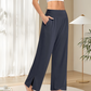 💕Ny 50% rabatt Hot Sale💕Dame Fritidsbukser med Høy midje og Vide Ben