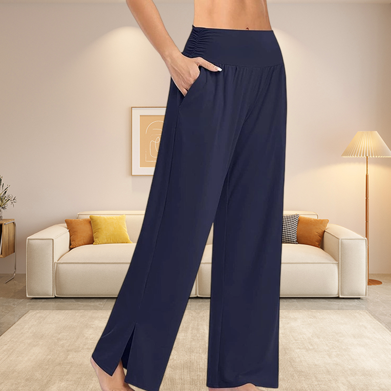 💕Ny 50% rabatt Hot Sale💕Dame Fritidsbukser med Høy midje og Vide Ben