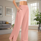 💕Ny 50% rabatt Hot Sale💕Dame Fritidsbukser med Høy midje og Vide Ben
