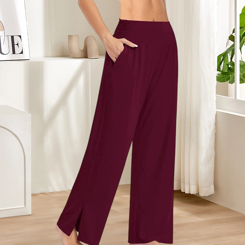 💕Ny 50% rabatt Hot Sale💕Dame Fritidsbukser med Høy midje og Vide Ben