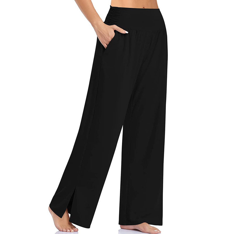 💕Ny 50% rabatt Hot Sale💕Dame Fritidsbukser med Høy midje og Vide Ben